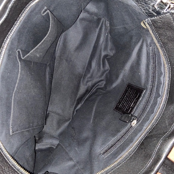 Black Leather Coach Handbag - Picture 3 of 4